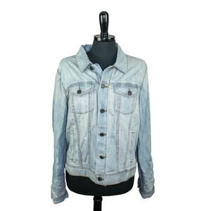 Talbots Denim Chambray Jacket Light Wash Classic Cotton Capsule 16